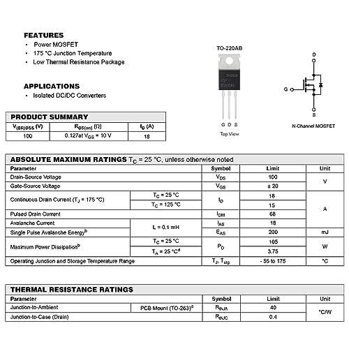 FQP30N06 FQP30N06L MOSFET Transistors 30A 60V RFP30N06LE N-Channel Power Mosfets Transistor 30 Amp 60 Volt TO-220 (Pack of 10pcs) - style: FQP30N06