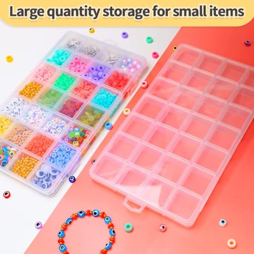 IOOLEEM Bead Organizer Box, 28 Grids 2 Pack Organizer Container Storage | Clear Plastic Dividers for bead arts and crafts for beading & jewelry storage & small items arts and crafts. - size: 28 Grids (2 pack)