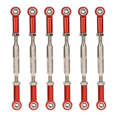 Drfeify 6Pcs Aluminum Alloy Adjustable Push Rods, Turnbuckle Rod Linkage Accessories with 5 Colors, for RC Car Series Upgrade (Red) - color: Red