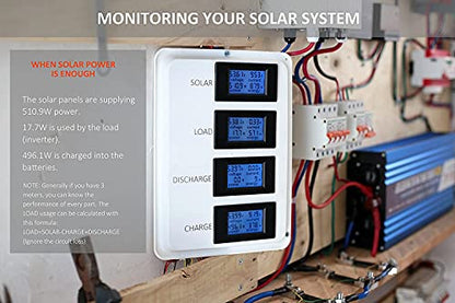 DC 8-100V 0-100A Amp Meter Voltmeter Battery Monitor with 100A Shunt | LCD Energy Monitor | Real-Time Power Monitoring | Solar, RV & DIY Projects