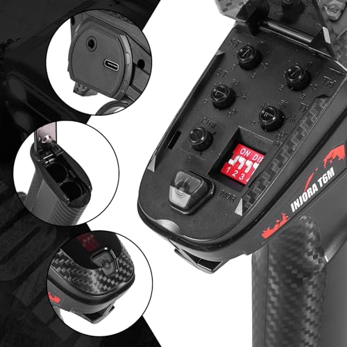 INJORA T6M 2.4GHz Transmitter with 4CH Receiver for 1/30 1/24 1/18 RC Car
