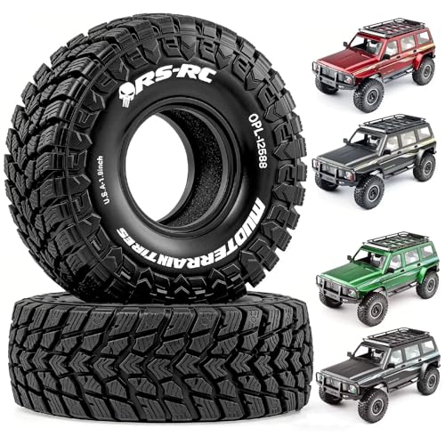 1.9 inch RC Crawler tire with Foam Insert, Suitable for 1/10 Scale FCX10, SCX10 Pro, UTB18, TRX4, Redcat Gen8, 7VS4-10 RC Crawler Cars