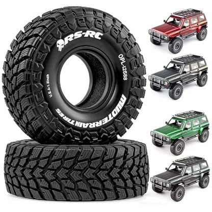 1.9 inch RC Crawler tire with Foam Insert, Suitable for 1/10 Scale FCX10, SCX10 Pro, UTB18, TRX4, Redcat Gen8, 7VS4-10 RC Crawler Cars