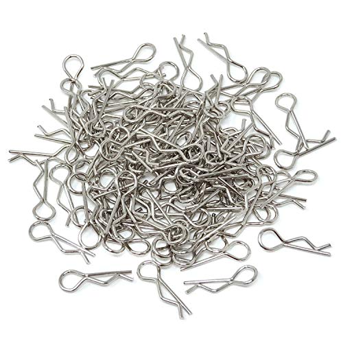 Honbay 100PCS 1/16 Metal Car Truck Buggy Shell Body Clips Pins for for RC Vehicles (1/16) - size: 1/16
