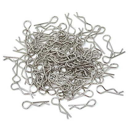 Honbay 100PCS 1/16 Metal Car Truck Buggy Shell Body Clips Pins for for RC Vehicles (1/16) - size: 1/16