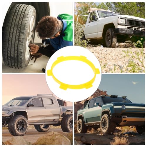 HANABASS Rc Tire Mounting Tool with Rubber Bands for Remote Control Cars and Short Trucks Yellow Rc Tire Glue Accessory for Off-Road and Electric Vehicle and Mounting