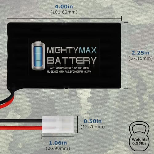 Mighty Max Battery 9.6V 2000mAh NiMH Battery for Interactive Toy Concept Squeeler + Charger