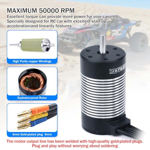 Surpass Hobby 3665 Brushless Motor 2600KV 5mm Shaft Waterproof Motor for 1/10 Scale RC Truck Car - size: 2600kv
