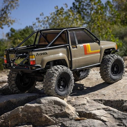 Axial SCX10 III 1987 Toyota SR5 4X4 RC Truck 1/10, Tan | RTR Brushed Rock Crawler, AXI-2062T1, Lipo Battery and Charger Not Included - color: Tan