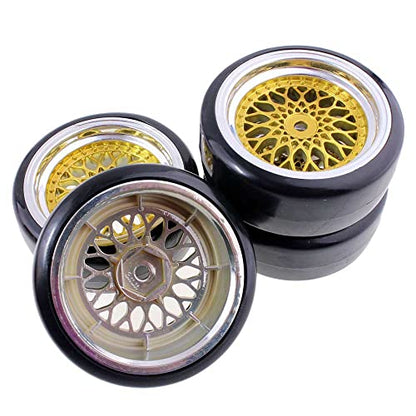 1/10 Drift Wheels Tires Set, Diameter 62mm RC Car Road Wheels and Tires with 12mm Hex RC Drift Car Tires Offset 3/6/9mm Fit for HSP HPI Sakura RC Car Accessories (Color : Offset9mm) - color: Offset9mm