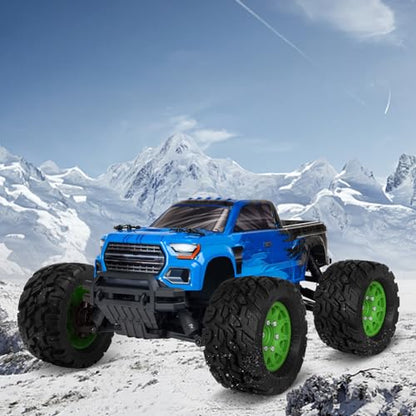 OGRC Wheels and Tires 12mm/14mm Hex RC Truck Tires with Foam Inserts for 1/10 Scale Arrma Granite Axial Losi Redcat Rc4wd RC Monster Truck Buggy (Green) - color: Green