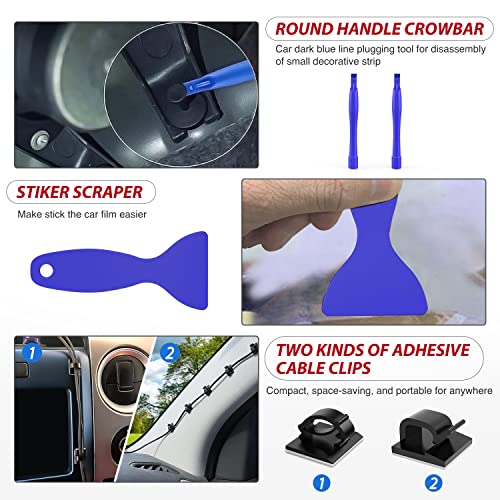 Nilight 200Pcs Trim Removal Tool, Auto Push Pin Bumper Retainer Clip Set | Fastener Terminal Remover Adhesive Cable Clips Round Handle Crowbar Kit Car Panel Radio Auto Clip Pliers - color: 200 Clips+ Remover Tools Blue