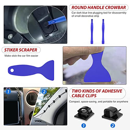Nilight 200Pcs Trim Removal Tool, Auto Push Pin Bumper Retainer Clip Set | Fastener Terminal Remover Adhesive Cable Clips Round Handle Crowbar Kit Car Panel Radio Auto Clip Pliers - color: 200 Clips+ Remover Tools Blue