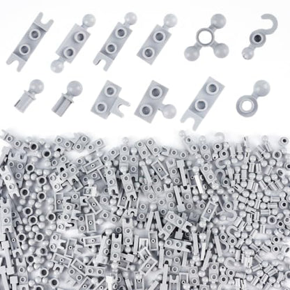 Plate 1x2 Ball Joints Socket - 250pcs Connector Classic Briks Bulk Parts and Pieces Sets, Towball Pins Building Blcok Accessories Light Gray - color: Light Gray