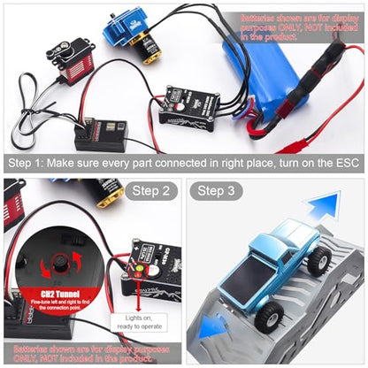 GOUPRC Upgarde 30A Brushless Esc & 1621 3500KV Brushless Outrunner Motor with Transmission for Redcat Ascent 18 1/18 RC Crawler Upgrade - style: For Redcat Blue