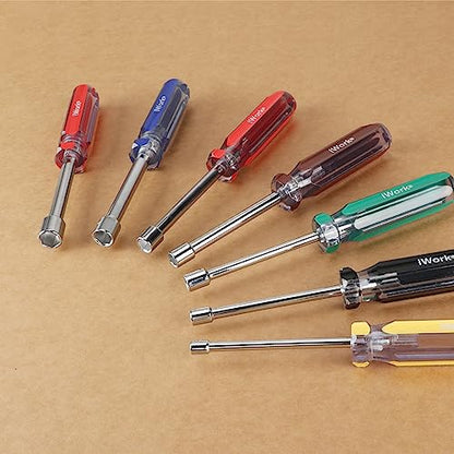 Olympia Tools SAE Nut Driver Set 86-513, 7-Piece Color Handle