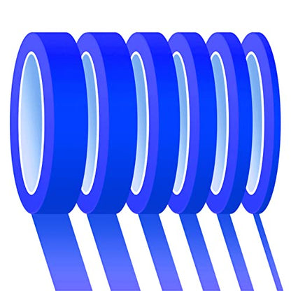 6 Rolls Fine Line Tape 1/16, 1/8, 1/5, 2/5, 1/2, 3/4 Inch x 55 Yard Fineline Masking Tape Painter Adhesive Automotive for DIY Car Auto Paint (Blue, Mixed Sizes) - color: Blue, size: Mixed Sizes