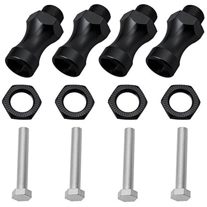 Hobbypark Aluminum 12mm Turn 17mm Hex Wheel Extension Adapter Drive Hub Widener for RC Vehicle Parts (Set of 4)
