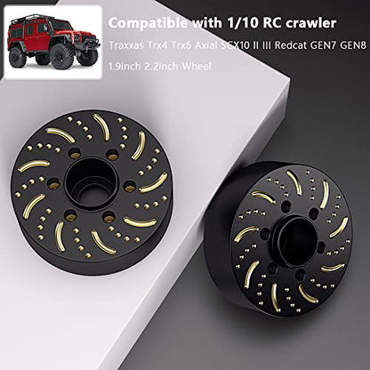 GLOBACT 1/10 Brass Wheel Weights Extended Hex Hub for TRX4 TRX6 SCX10-15mm | Fits 1.9" 2.2" RC Wheel, 432g Counterweight - size: 15mm