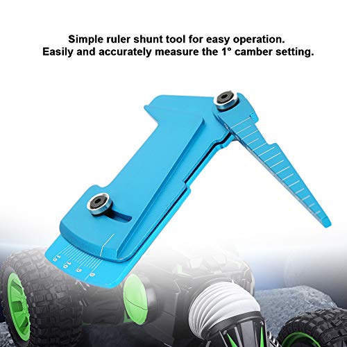 RC Car Camber Gauge Tool | Aluminum Alloy Adjustable Ruler for 1/8 & 1/10 Types | - 10° to + 10° Measurement | Simple Use for Road/Off - Road RC Vehicles