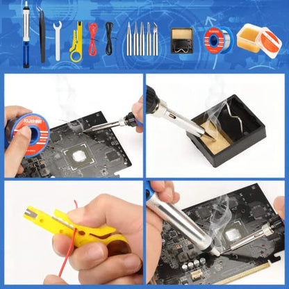 Soldering Iron Kit, 90W 110V LED Digital Soldering Iron with Ceramic Heater, Adjustable Temperature Soldering Welding Iron Kit, Auto-sleep, Thermostatic Design - color: 90w 16-in-1