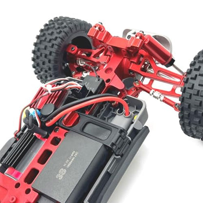 Upgrade Aluminum Alloy Spare Parts Full Set RC Car Accessories Fitting for Hyper Go H16BM H16GT H16DR MJX 1/16 JC16EP Brushless High Speed Trucks (RED,16160 Front Gearbox Cover) - size: 16160 Front Gearbox Cover