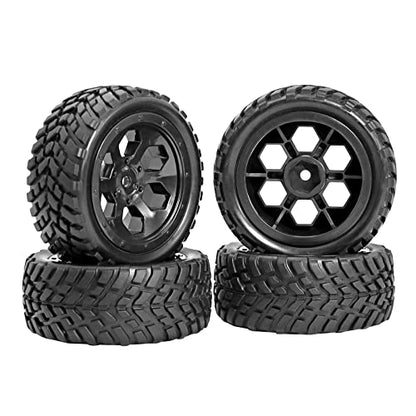 12mm Hex RC Wheels and Tires for Hyper Go H16BM H14BM Tires and Wheels 1/14 1/16 with Foam Inserts for Traxxas Wltoys 144001 etc 1/18 RC Car Street Tires Wheels Preglued