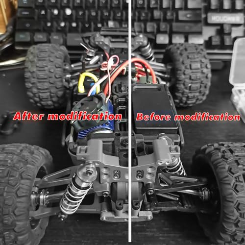 Compatible with Hyper GO RC Car Parts, 1/16 Metal Upgrade Aluminum Accessories, Replacement Parts kit for H16BM H16GT H16DR H16 MJX 16207 16208 16209 16210 (Gray) - color: Gray