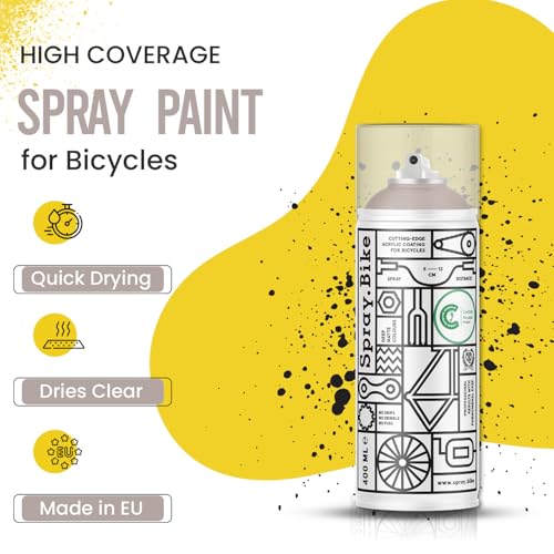 Spray.Bike Spray Paint - Clay Hill (Soft Taupe) | Designed Mainly for Bicycles | Multi-Use Acrylic Spray Paint for Metal, Plastic | High Coverage Bike Paint, 400ml - color: Clay Hill