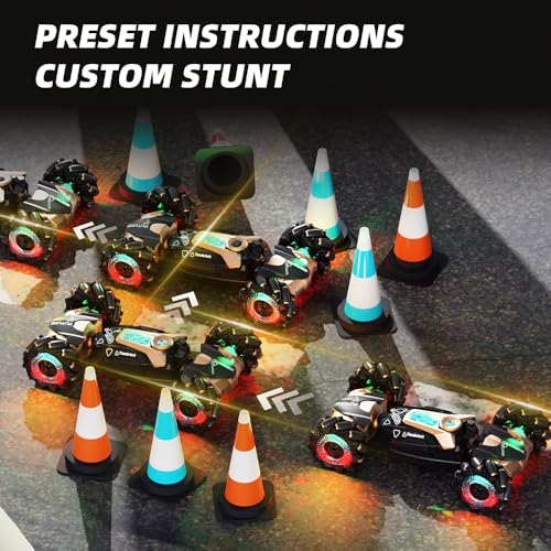 RC Stunt Car with Lights & Music for Kids, 2.4GHz Remote Control Car, 360° Rotation Off-Road Toy Car, Christmas Holiday Toys for Teens