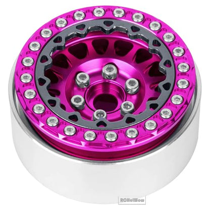 RC 1.9 Beadlock Wheels for 1/10 RC Crawler TRX4 TRX6 SCX10 90046 AX103007 VS4-10 MST CFX RC4WD D90 Red cat Gen8 7,Alloy Aluminium 1.9 rc Beadlock Rims 1.9 rc Wheels,4PCS,Pink - color: Pink(4pcs)
