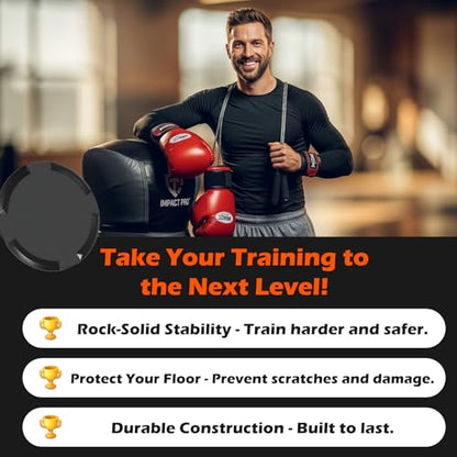 Bag Ring Mat & Bumper Kit 28.5" - Stabilizes Freestanding Heavy Bags, Prevents Sliding & Tipping for BOB, Wavemaster & XL During Boxing, Kickboxing & Intense Workouts