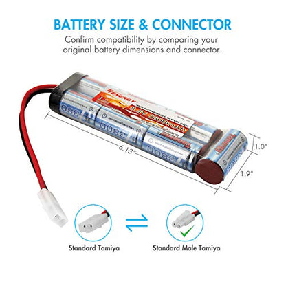 Tenergy Airsoft 8.4V 3800 mAh Flat NiMH Batteries - color: Battery + Charger