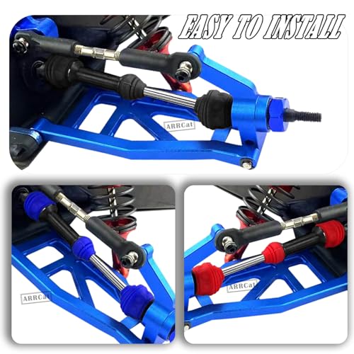 Drive Shaft CVD Axles Upgrades for 1/10 Slash VXL 4x4 Rustler Stampede Hoss VXL 4x4 4WD,4Pcs Front Rear Transmission Driveshaft Parts Hops Up,Black (Upgrades in 2023) - color: Black - 4pcs -Front Rear
