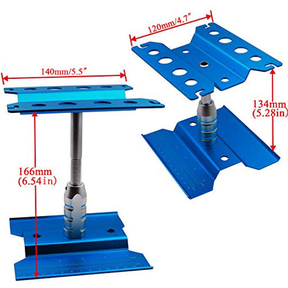 RC Car Work Stand Repair Workstation Aluminum Alloy 360 Degree Rotation Lift Or Lower for 1/8 1/10 1/12 Scale RC Rock Trucks Buggies Crawler Car (Blue)