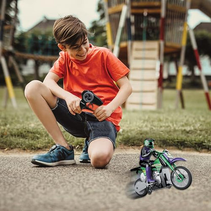 LEXiBOOK, Crosslander RC Motorcycle, RC18 | Up to 12km/h, Light effects, Stunts, Rechargeable - style: Crosslander RC Motorcycle