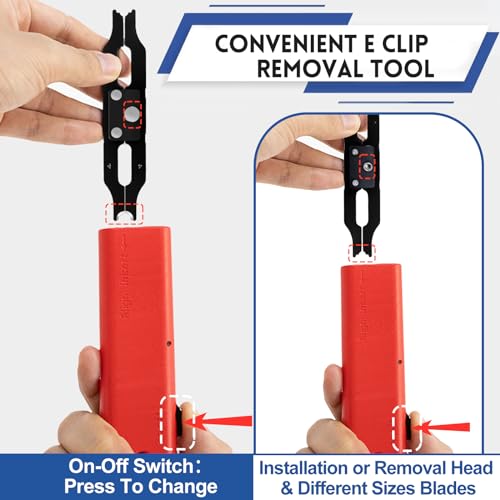 E Clip Tool, E Clips Removal and Installation Assortment Kit Tool Set, Exchangeable 4 Sizes (3/4/5/6mm) Clip Rings Kit & 40Pcs E Clips - style: Size-3/4/5/6mm