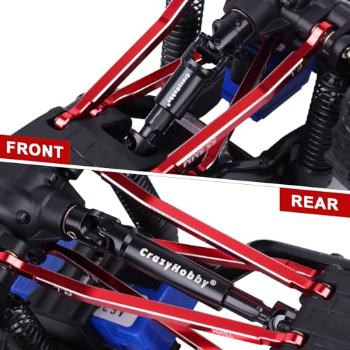2PCS RC Drive Shafts Front Rear Centre Shaft Heavy Duty Steel for TRX4M 1/18 RC Crawler Upgrades (Black) - color: Black