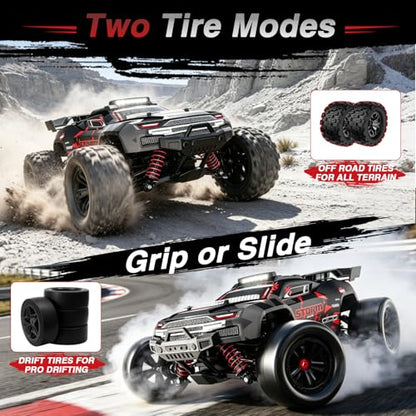 KGF 1:18 Scale All Terrain RC Cars for Adults,High Speed Remote Control Car | Fast RC Cars for Boys Age 8-1,2.4GHz 4WD Off Road Monster Truck, 4X4 Fast Drift Wheel RC Truck with 2 Rechargeable Batteries - color: White