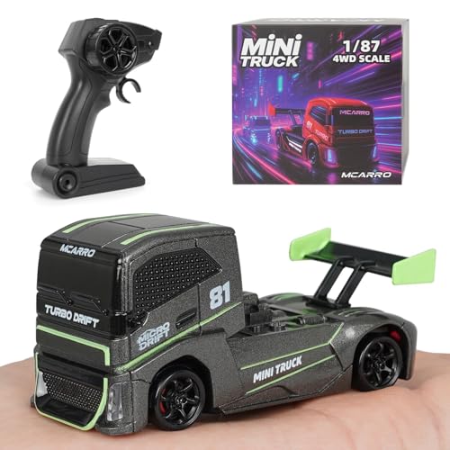 ARRIS 1/87 Micro Desktop RC Drift Car 4WD with Semi-Proportional Control | 12-Step Baked Paint, LED Lights, High Detail Scale Model, Pocket Size Fun - color: Starry Gray