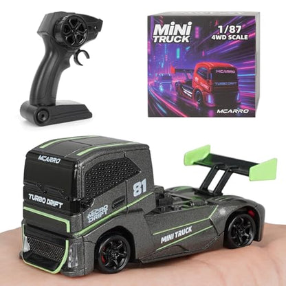 ARRIS 1/87 Micro Desktop RC Drift Car 4WD with Semi-Proportional Control | 12-Step Baked Paint, LED Lights, High Detail Scale Model, Pocket Size Fun - color: Starry Gray