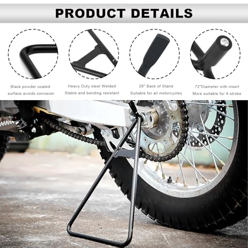 Motorcycle Triangle Stand, Motorcycle Triangle Kickstand Rear Side Wheel Holder, Universal Heavy Duty Vehicle Kickstand Lift Holder for 80-500cc Dirt Pit Bike Motocross