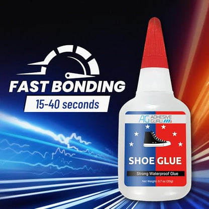 Adhesive Guru Professional Shoe Glue (4x0.7 oz), Shoe Sole Repair, Ultimate Shoe Repair Glue, Suitable for Sports Shoes, Sneakers, Boots, Sandals etc. Compatible with CA Accelerator - 4 Pack - size: 4 Pack, style: Shoe Glue