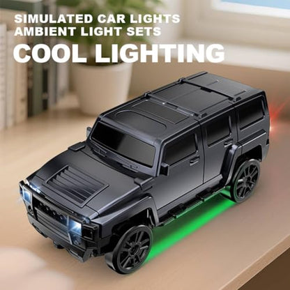 1/64 4WD Mini RC Off-Road Drift Car, 2.4G crawler vehicle with LED (Black) | High Speed Brushless Motor, Dual-Speed Mode, 30m Control Distance, Gift for RC Enthusiasts - color: Black