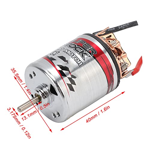 RC Brushed Motor 540, High Torsion Brushed Motor with External Replaceable Carbon Brush, for RC Climbing Car Axial SCX10 I II III Refitting (12T) - size: 12T