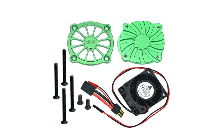 GPM For Traxxas Unlimited Desert Racer 4X4 (#85076-4) Upgrade Parts Aluminum Motor Heatsink With Cooling Fan - 1 Set Green