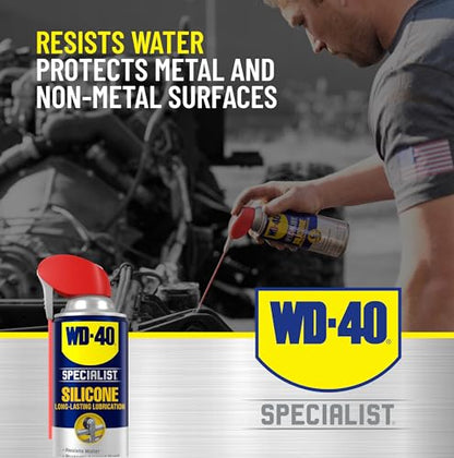 WD-40 Specialist Silicone Lubricant with SMART STRAW SPRAYS 2 WAYS 11 OZ [6-Pack] - size: 6-pack, style: 11 Oz