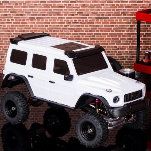 Hard Body Shell for Axial SCX30 1/30 RC Crawler ABS Plastic Body Cover with Light Bucket & Spare Tire Mount Direct Fit Replacement DIY Upgrade (Unpainted White) - color: Unpainted White