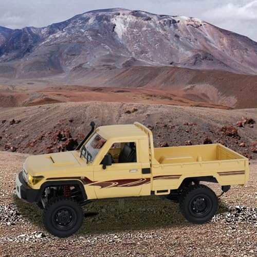 MN82 RC Rock Crawler, 2.4Ghz Toyota Remote Control Truck, 4WD 2 Speeds Switch RC Crawler Off-Road Pick-up with 2 Upgraded 1200mah Battery, 1/12 Scale Trucks (with Gift) - color: Yellow-1
