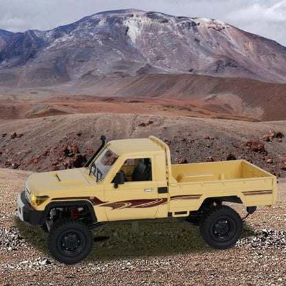 MN82 RC Rock Crawler, 2.4Ghz Toyota Remote Control Truck, 4WD 2 Speeds Switch RC Crawler Off-Road Pick-up with 2 Upgraded 1200mah Battery, 1/12 Scale Trucks (with Gift) - color: Yellow-1